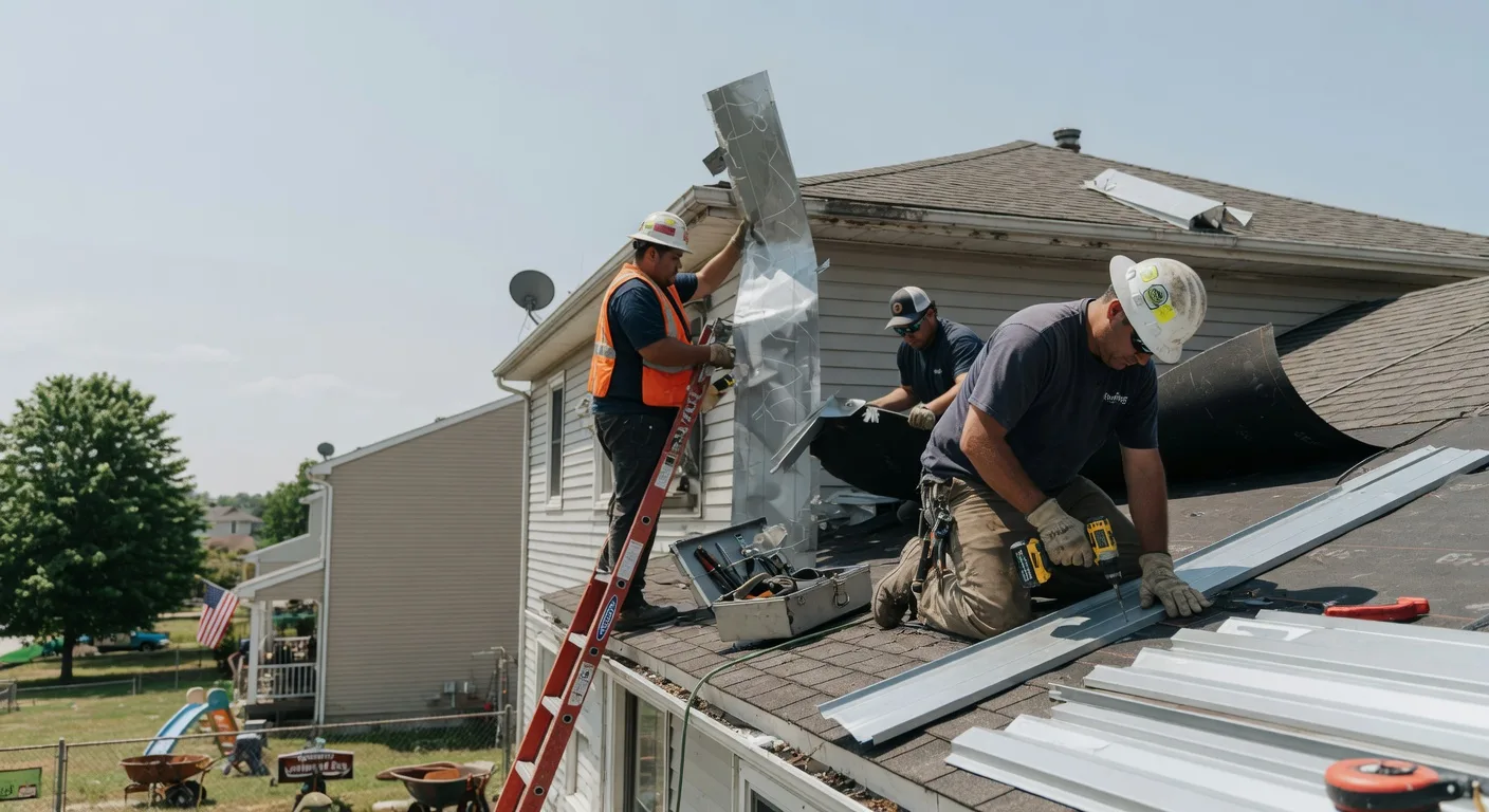 Storm Damage Metal Roof Repair in New Town, ND
